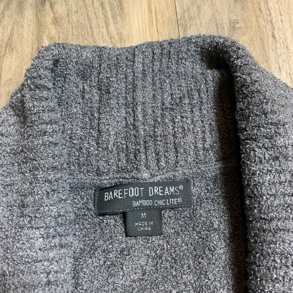 Barefoot Dreams Cozychic Lite Circle Cardigan Sweater In Silver Grayr-M - Picture 3 of 5